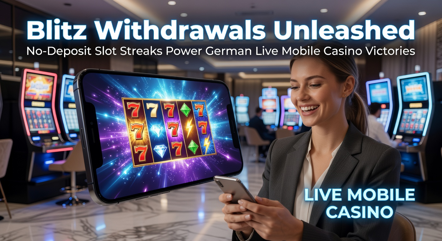 Dynamisches Bild von blitzschnellen Auszahlungen und Slot-Maschinen in einem mobilen Live-Casino, das deutsche Spieler feiern zeigt