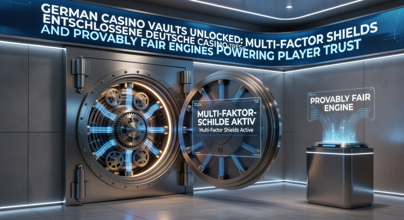 Moderne Multi-Faktor-Authentifizierung in einem digitalen Casino-Tresor, der Spielerdaten schützt