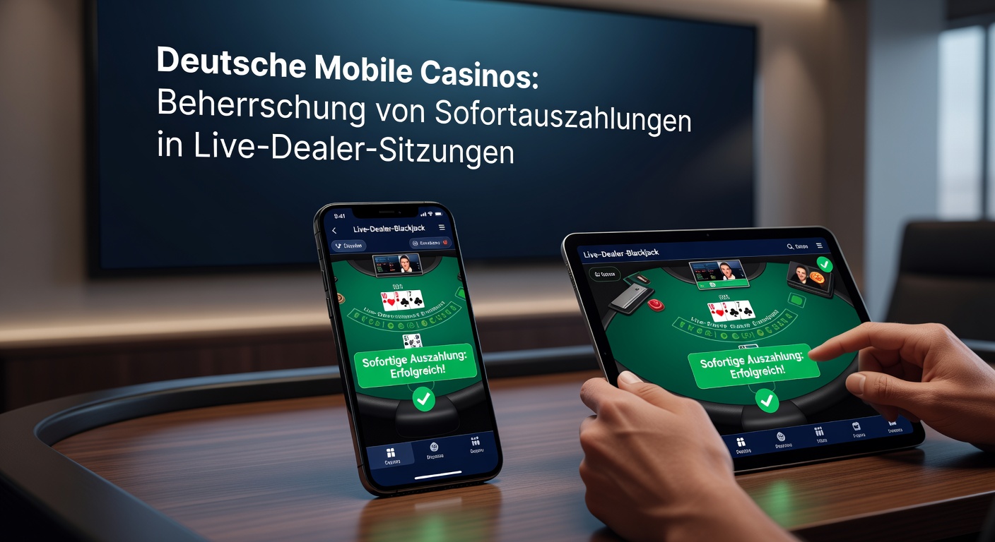 Smartphone mit Live-Dealer-Roulette in einem deutschen Mobile Casino, Auszahlungsbestätigung im Vordergrund