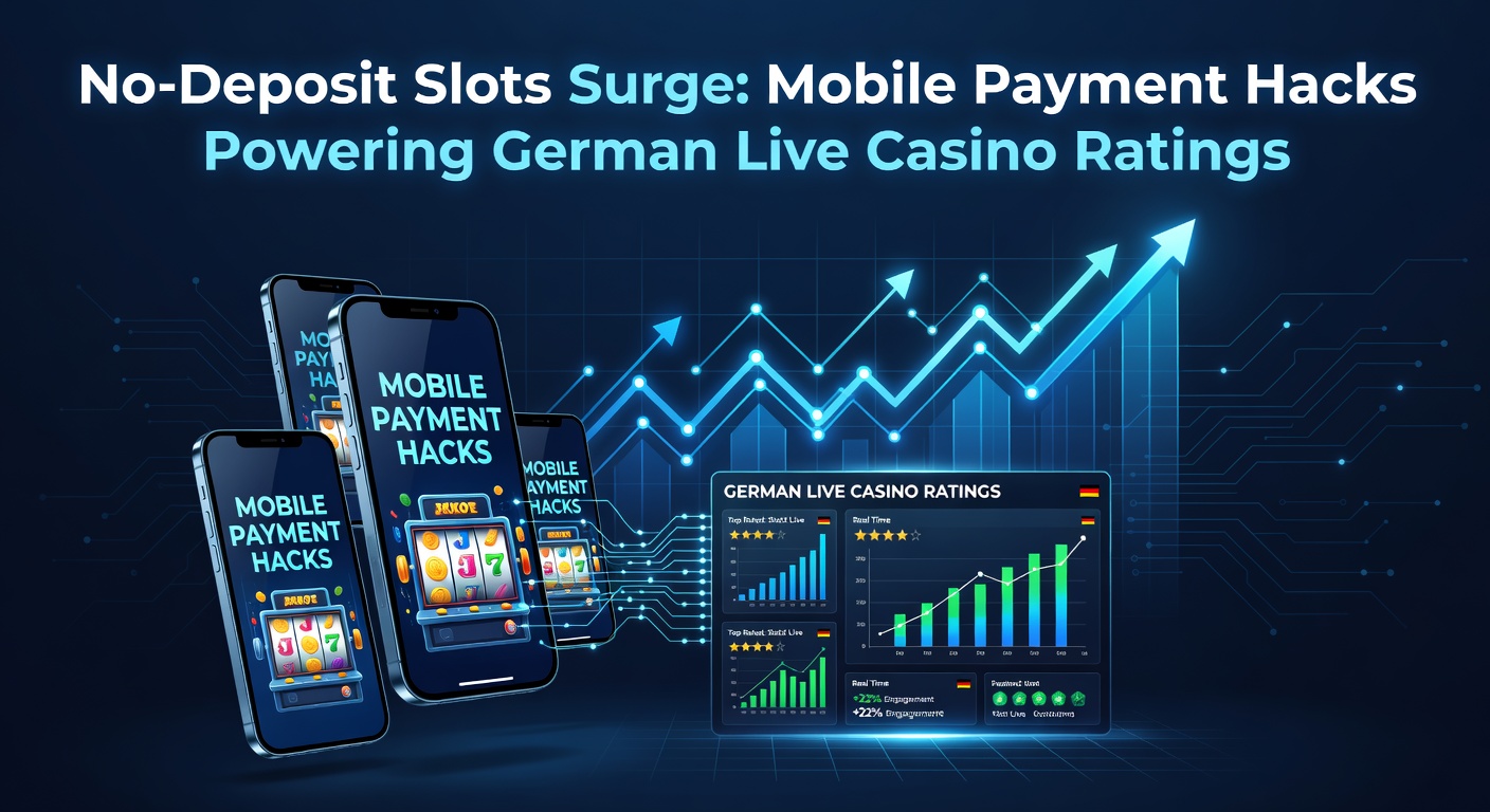 Grafik mit steigenden Diagrammen zu No-Deposit-Slot-Nutzung und mobilen Zahlungen in deutschen Live-Casinos